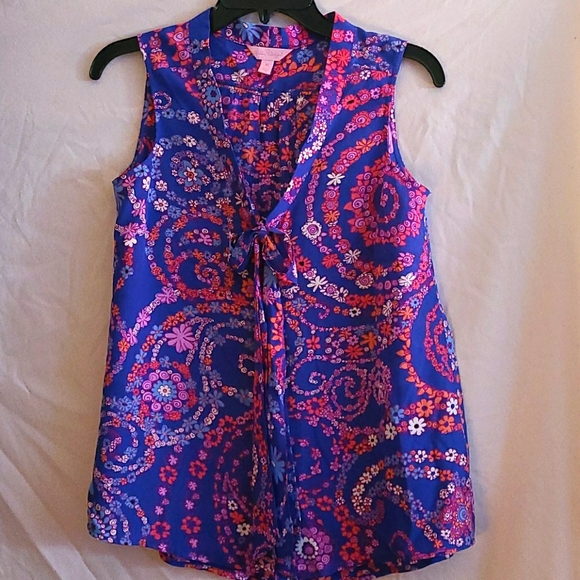 Lilly Pulitzer Tops - Lilly Pulitzer Raleigh Secret Snail Silk Blouse XS